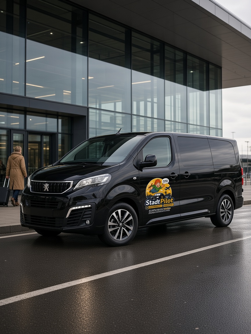 StadtPilot Fahrzeug vor dem Terminal